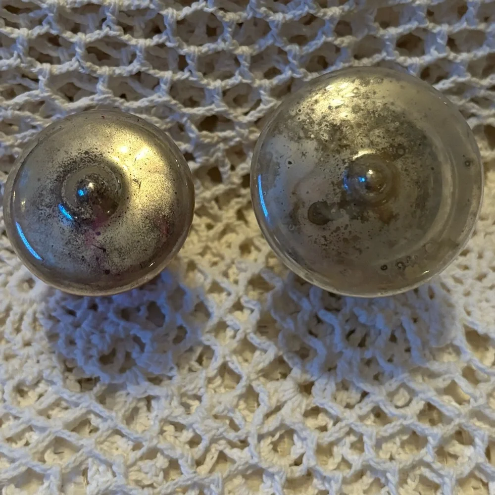 Vintage Bell Christmas Ornaments Shiny Brite Mercury Glass Antique MCM Red Gold